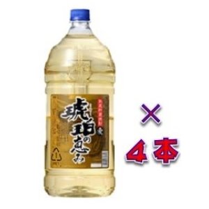 画像: 本格熟成麦焼酎　琥珀の恵み(こはくのめぐみ)　２５度（４L）　４０００ｍｌペット　１ケース（４本）　鹿児島県　若松酒造