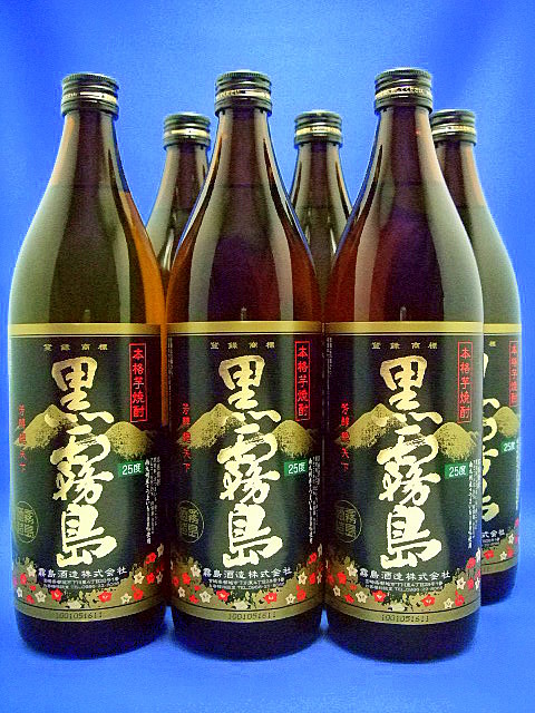 画像1: 本格芋焼酎　黒霧島（くろきりしま）　２５度　９００ｍｌ瓶　１箱（６本）　宮崎県都城市　霧島酒造