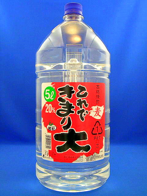 画像1: 本格むぎ焼酎　これできまり大　２０度　５０００ｍｌペットボトル　鹿児島県　若松酒造 