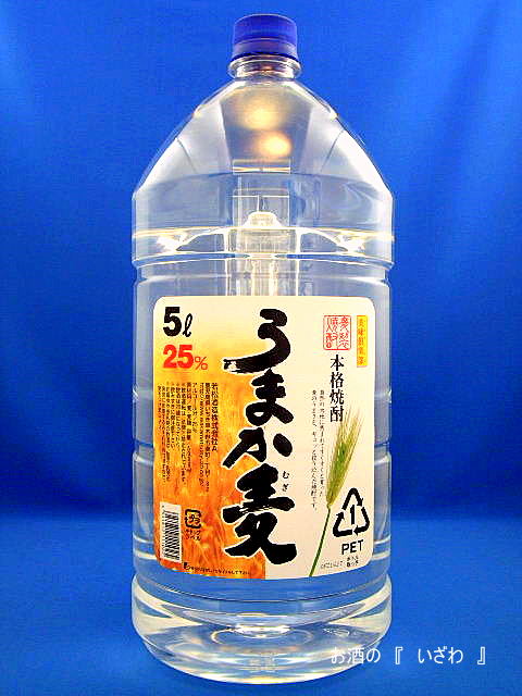 画像1: 本格むぎ焼酎　うまか麦　２５度　５０００ｍｌペットボトル　鹿児島県　若松酒造 